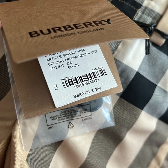 Burberry Unisex Royston Icon Stripes Stretch Shorts, Beige Size 6M, New w/Tag - Picture 7 of 12